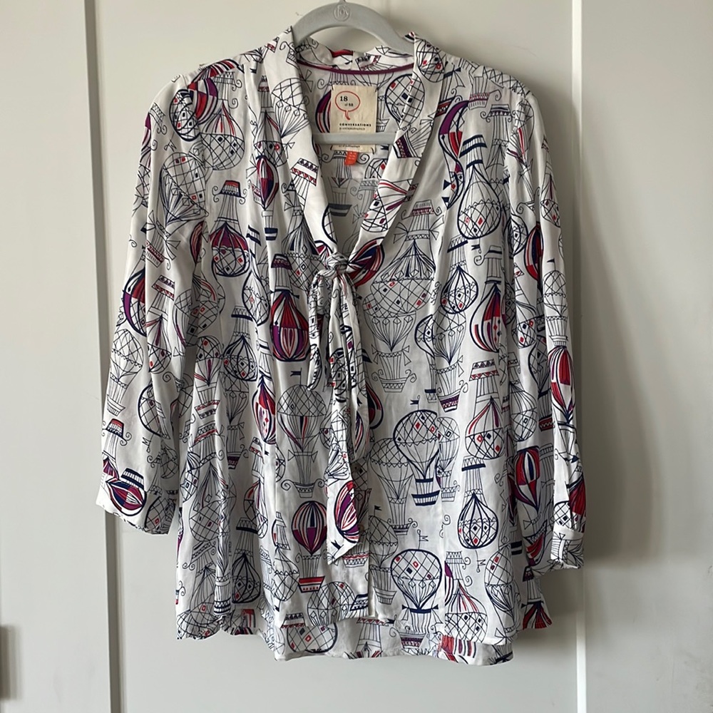 Anthropologie blouse - hot air balloons